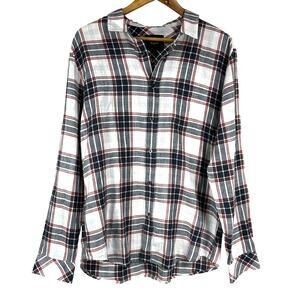 Rails NWT Wyatt White Melange Steel Men's Plaid Button Up Size Large 100% Cotton